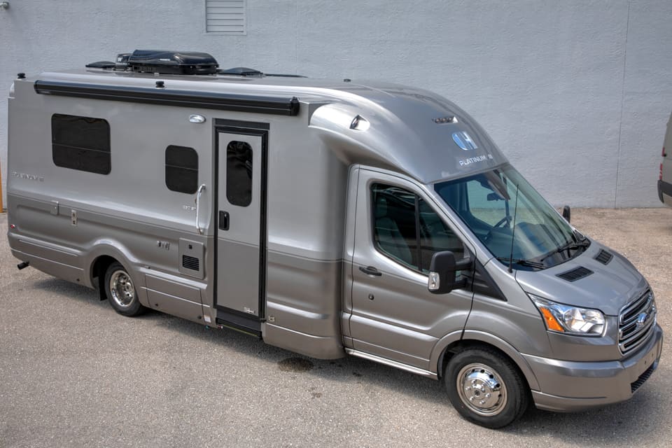 Class C Motorhome Rundown 2020 Just Van Life   Platinum3 250 Gallery Exterior Passenger Side View Top 