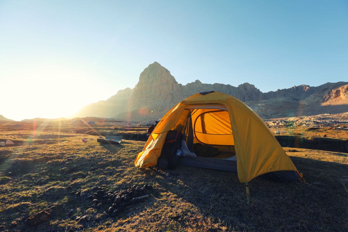 Yellow Bikini Tent Camping